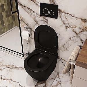 Унитаз подвесной CeruttiSpa TICINO Aria MB CT8918 черный матовый, черный матовый купить в интернет-магазине Sanbest