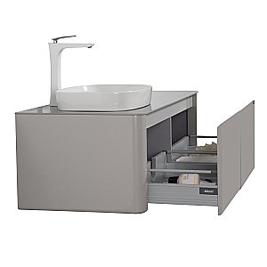 Тумба с раковиной Black&White Universe U915.1200 серая для ванной в интернет-магазине Sanbest