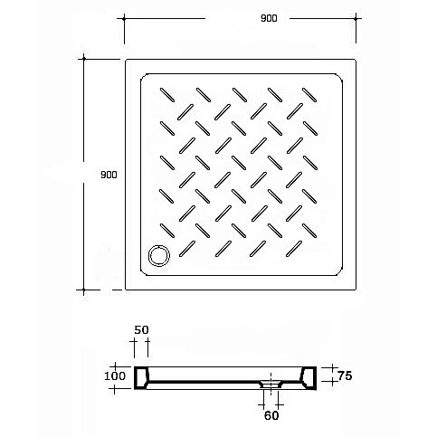 Душевой поддон RGW CER B 19170199-04 90х90 черный купить в интернет-магазине Sanbest