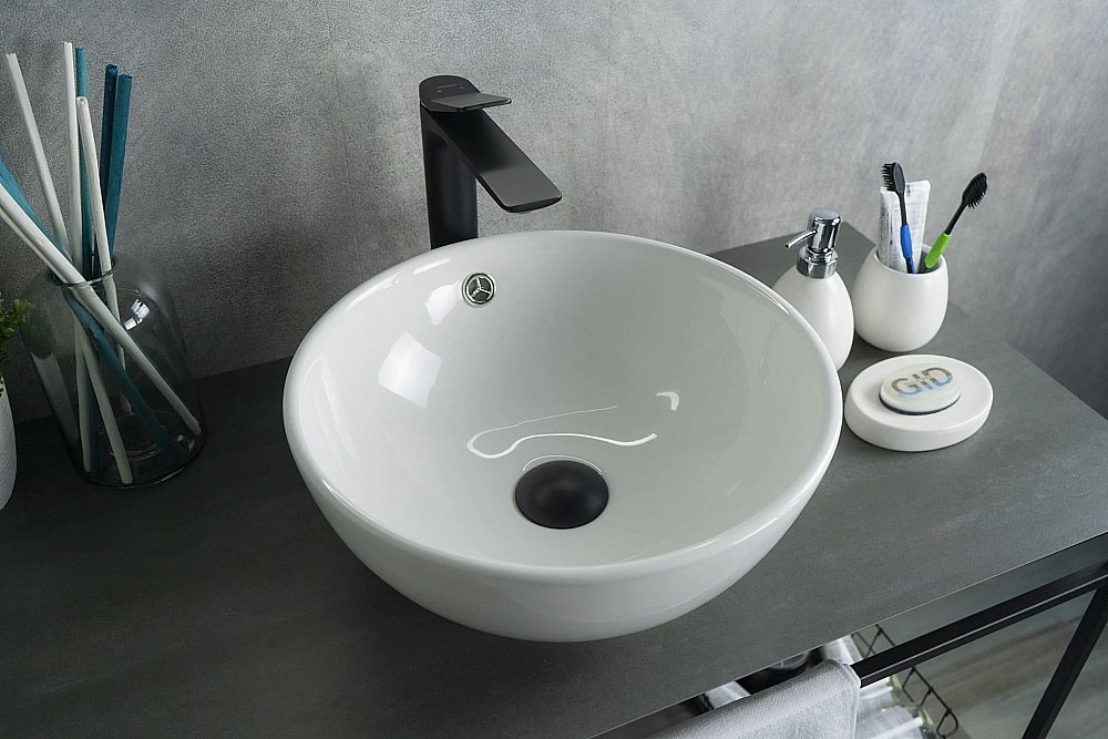 Раковина накладная Gid Esfera 38,5 N9002 51102 белая купить в интернет-магазине сантехники Sanbest