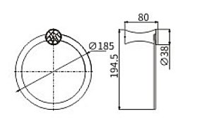 Полотенцедержатель CeramaLux Virginia 94306A хром купить в интернет-магазине сантехники Sanbest