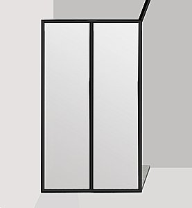 Душевое ограждение Jacob Delafon Nouvelle Vague 80 стекло зеркальное/профиль черный купить в интернет-магазине Sanbest