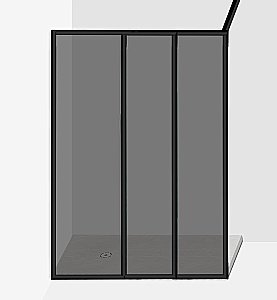 Душевое ограждение Jacob Delafon Nouvelle Vague 100 стекло тонированое/профиль черный купить в интернет-магазине Sanbest