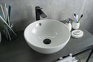 Раковина накладная Gid Esfera 38,5 N9002 51102 белая купить в интернет-магазине сантехники Sanbest