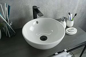 Раковина накладная Gid Esfera 38,5 N9002 51102 белая купить в интернет-магазине сантехники Sanbest