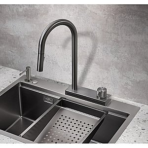 Смеситель для кухни Milacio Ultra MCU.556.GM вороненая сталь купить в интернет-магазине сантехники Sanbest