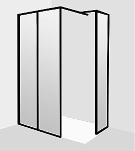 Душевое ограждение Jacob Delafon Nouvelle Vague 70 боковая стенка 40 зеркальное/черный купить в интернет-магазине Sanbest