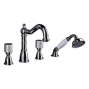 Смеситель для ванны Boheme Royal Cristal 396-Royal/CRST black хром/Preciosa купить в интернет-магазине сантехники Sanbest