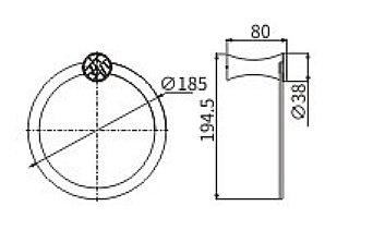 Полотенцедержатель CeramaLux Virginia 94306A хром купить в интернет-магазине сантехники Sanbest