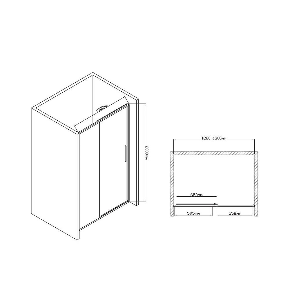 Душевая дверь Vincea Slim-U VDS-2SU130CL 130 купить в интернет-магазине Sanbest