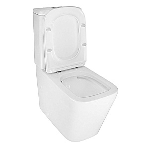 Унитаз напольный Azario Savia AZ-8303D-s белый, безободковый, с бачком, с крышкой микролифт купить в интернет-магазине Sanbest