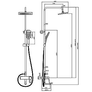Душевая система Rossinka RS46-46 купить в интернет-магазине сантехники Sanbest