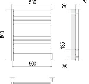Полотенцесушитель электрический Terminus Ватикан П8 500х800 белый матовый купить в интернет-магазине сантехники Sanbest