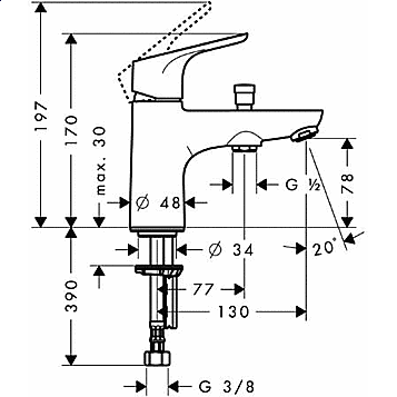 Смеситель для ванны Hansgrohe Focus E2 31930000 купить в интернет-магазине сантехники Sanbest