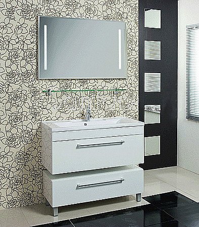 Тумба с раковиной Акватон Мадрид/Премьер М 80 белая глянцевая для ванной в интернет-магазине Sanbest