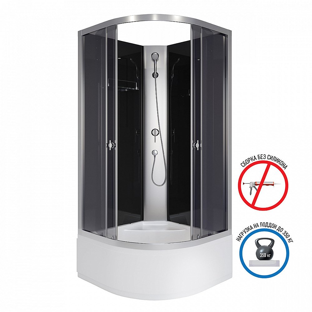 Душевая кабина Niagara Eco E100/40/TN/BK 100х100 купить в интернет-магазине Sanbest