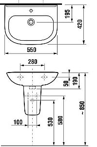Раковина на полупьедестале Jika Deep by Jika 55 купить в интернет-магазине Sanbest