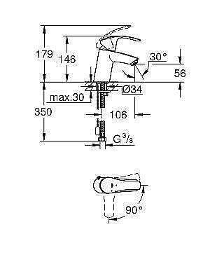 Смеситель для раковины Grohe Eurosmart New 23372002 купить в интернет-магазине сантехники Sanbest