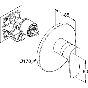 Смеситель для душа Kludi Pure&Solid 346550575 хром купить в интернет-магазине сантехники Sanbest