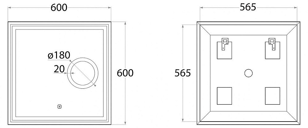 Зеркало с подсветкой ART&MAX MONZA 60x60 в ванную от интернет-магазине сантехники Sanbest