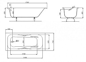 Ванна чугунная OWL 1975 Bjorn OWLIB191107 170x75 белая купить в интернет-магазине Sanbest