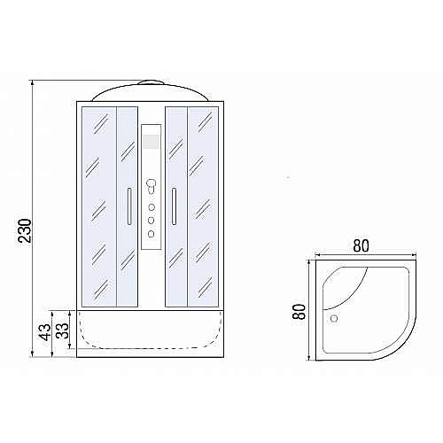 Душевая кабина River Nara XL 80/43 MT 10000006214 купить в интернет-магазине Sanbest