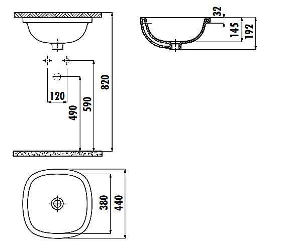 Раковина Creavit Solo 44 SO037-0000 белая купить в интернет-магазине Sanbest