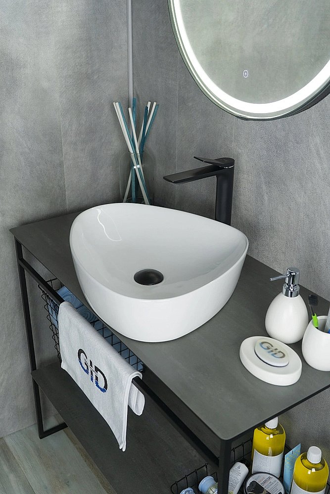 Раковина накладная Gid Creativo 50 N9386 51139 белая купить в интернет-магазине Sanbest