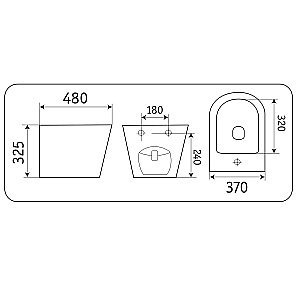 Биде подвесное CeramaLux N 2342BDMH светло-серое купить в интернет-магазине Sanbest