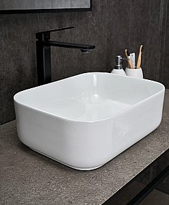 Раковина накладная Gid Geometrico 40 N1335 51238 белая купить в интернет-магазине Sanbest