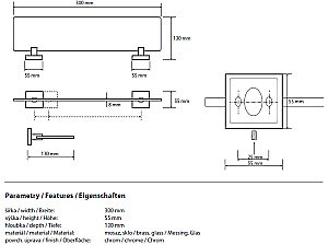 Полка стеклянная Bemeta Beta 132122042 30 купить в интернет-магазине сантехники Sanbest