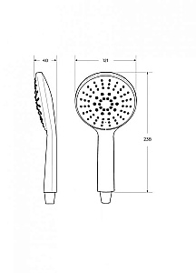 Душевая лейка Cezares CZR-D3F1-GM оружейная сталь купить в интернет-магазине сантехники Sanbest