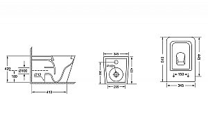 Унитаз ABBER Rechteck AC1211 с крышкой микролифт, безободковый купить в интернет-магазине Sanbest