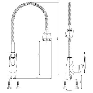 Смеситель для кухни Rossinka T T40-26 купить в интернет-магазине сантехники Sanbest