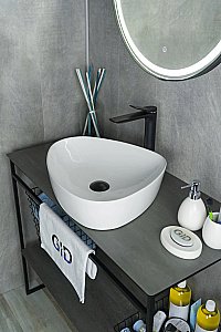 Раковина накладная Gid Creativo 50 N9386 51139 белая купить в интернет-магазине Sanbest