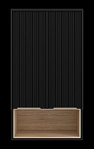 Шкаф подвесной Misty Enfida 60 ENF-08060-021 Черный / Дуб Сонома светлый для ванной в интернет-магазине сантехники Sanbest