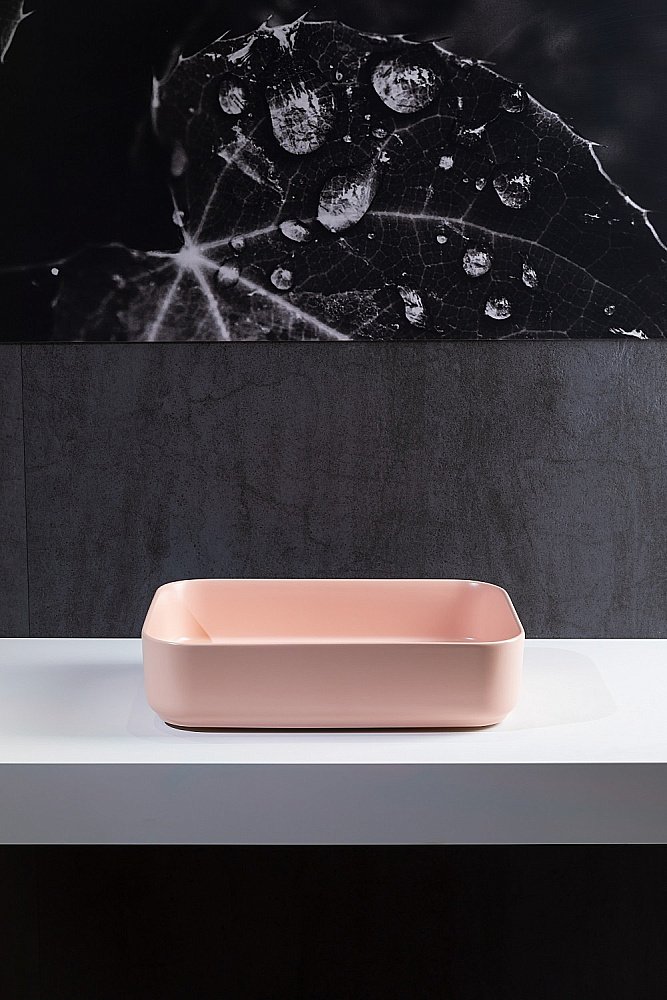 Раковина накладная Allen Brau Fantasy 50 4.11021.SM розовая купить в интернет-магазине Sanbest