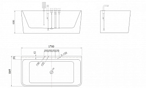 Ванна акриловая Esbano PARIS ESVAPARISM 170x85 белая купить в интернет-магазине Sanbest