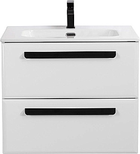 Тумба с раковиной Cezares ECO-CER-N 70 ECO-CER-N-700-2C-SO-BL белая глянцевая для ванной в интернет-магазине Sanbest