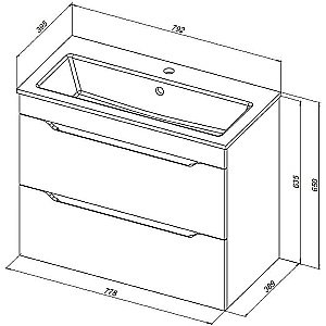 Тумба с раковиной Aquanet Практика 80 330459 белая матовая для ванной в интернет-магазине Sanbest