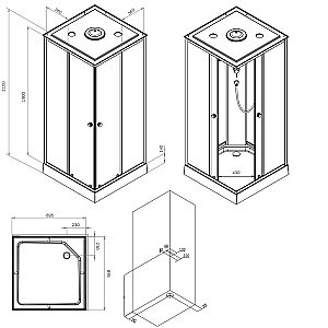 Душевая кабина AM.PM X-Joy W94C-403-090MT 90x90 купить в интернет-магазине Sanbest