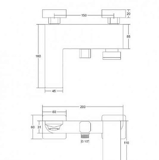Смеситель для ванны Comforty 00-00013698 черный матовый купить в интернет-магазине сантехники Sanbest