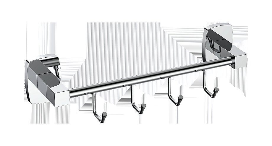 Планка с крючками CeramaLux Cube 12618 хром купить в интернет-магазине сантехники Sanbest