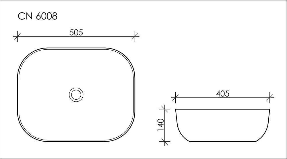 Раковина накладная Ceramica Nova Element CN6008 50 купить в интернет-магазине Sanbest