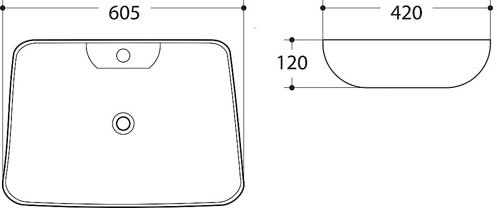 Раковина накладная Art&Max 60,5 AM-78358 белая купить в интернет-магазине Sanbest