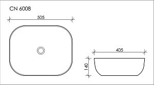 Раковина накладная Ceramica Nova Element CN6008 50 купить в интернет-магазине Sanbest