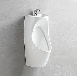 Писсуар подвесной с раковиной CeramaLux N X573P белый глянец купить в интернет-магазине Sanbest