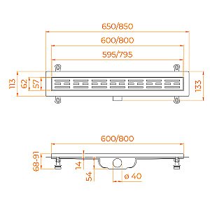 Душевой лоток RGW Drain Leo-10 60 хром купить в интернет-магазине Sanbest