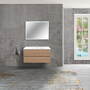 Тумба с раковиной Vincea Gio 100 N.Oak для ванной в интернет-магазине Sanbest