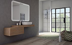 Консоль подвесная Cezares TAVOLONE 41583+50179 120 Rovere tabacco для ванной в интернет-магазине сантехники Sanbest